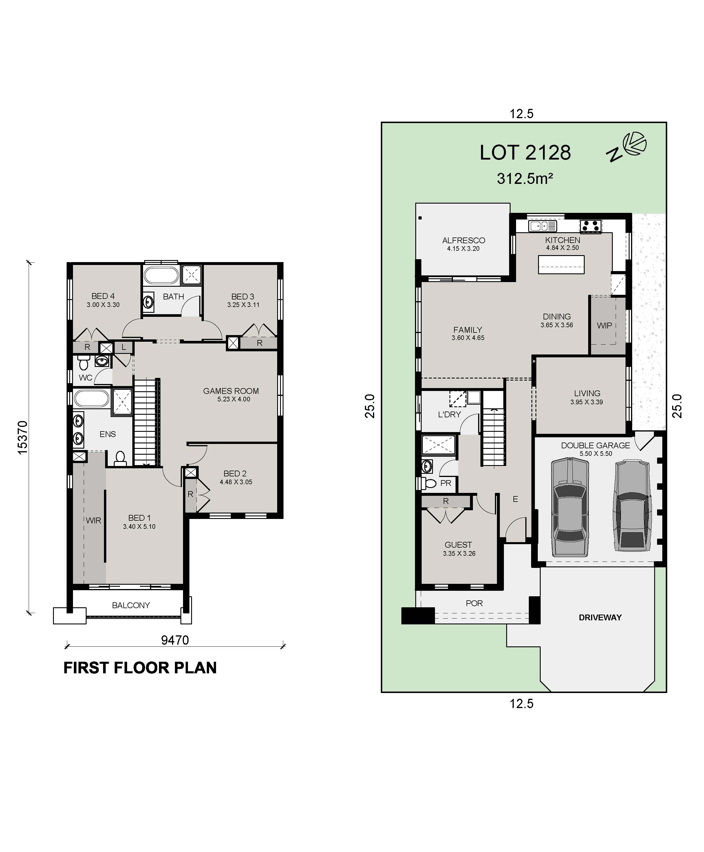 Lot 2128 Forsyth 30 25m RK Guest Suite Option Fairview Coloured Plan2