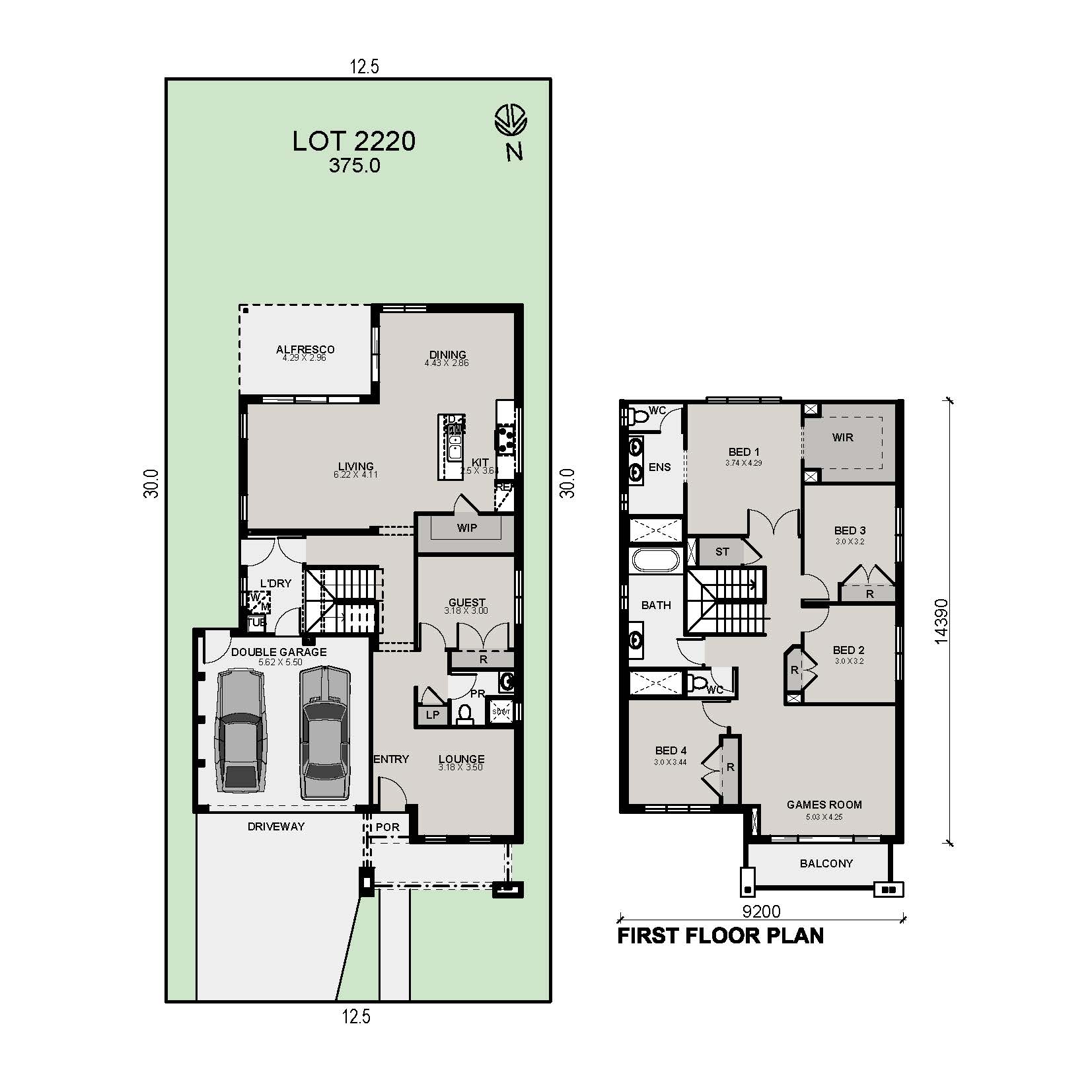 Lot 2220 Bristol 30 Guest Suite Reverse Living Montague Color Plan